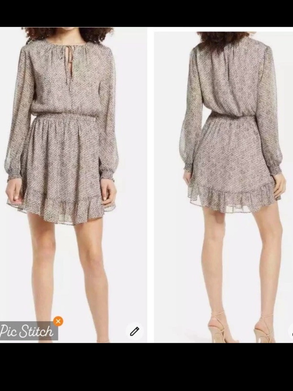 WAYF Dede leopard chiffon dress